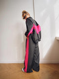 Fashionable Loose =Long Sleeve Zip-Up Cardigan with Contrast Top and Pants Set for Women