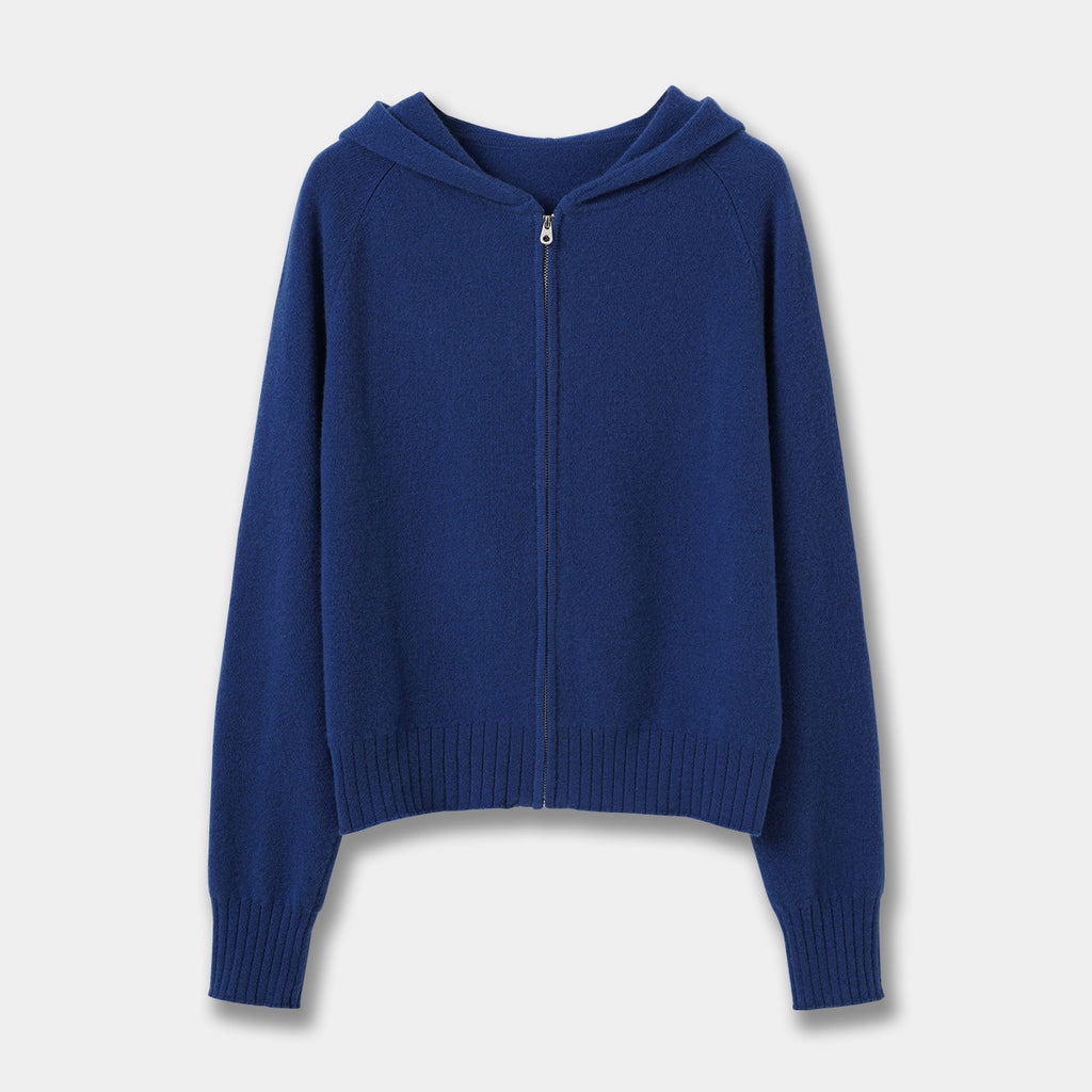 Knitted Zip-Up Hoodie Short Jacket Women's Korean-Style Casual Long Pants Belted Set