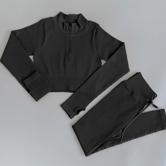 2/3/5PC Women's tracksuit Seamless Yoga Set Workout Sportswear Gym Clothing Drawstring High Waist  Leggings Fitness Sports Suits