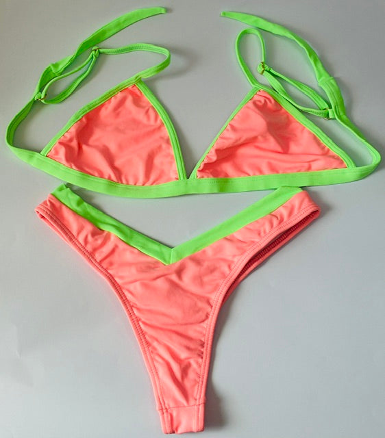 CONJUNTO ROSA CLARO VERDE LIMA TALLA L