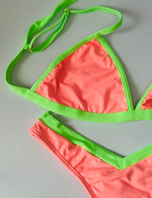 CONJUNTO ROSA CLARO VERDE LIMA TALLA L