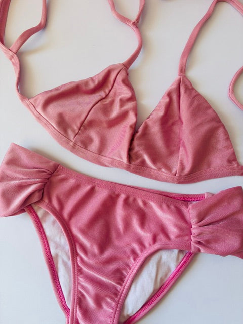 CONJUNTO ROSA METALIZADO TALLA S
