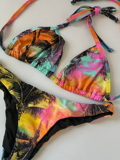 CONJUNTO PALMERAS NEGRAS  TALLA S