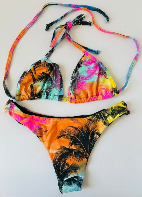 CONJUNTO PALMERAS NEGRAS  TALLA S