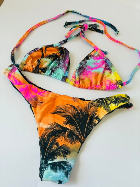 CONJUNTO PALMERAS NEGRAS  TALLA S