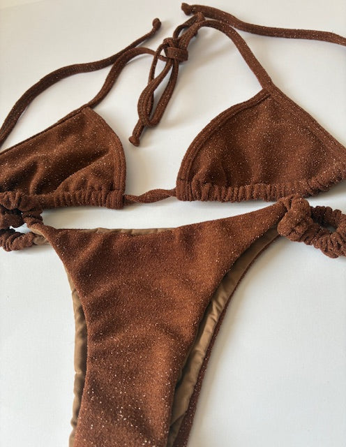 CONJUNTO CHOCOLATE BRILLITOS TALLA S