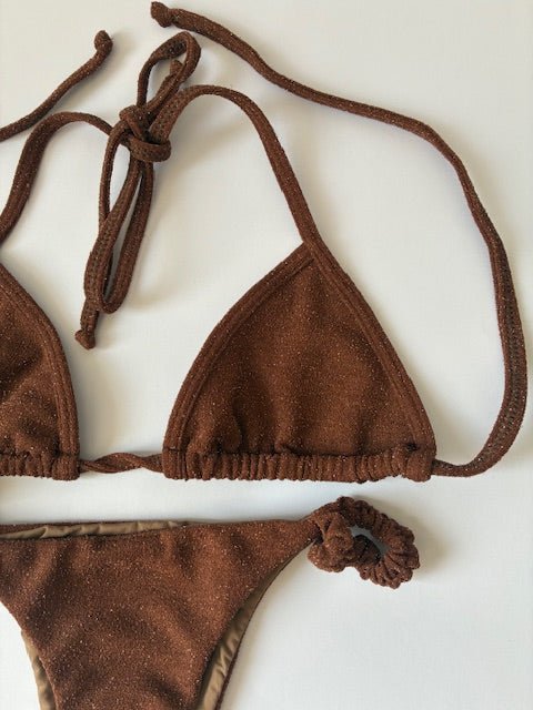 CONJUNTO CHOCOLATE BRILLITOS TALLA S