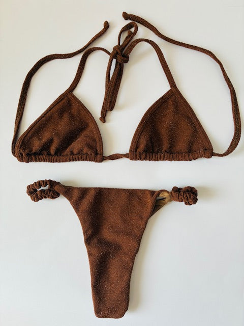 CONJUNTO CHOCOLATE BRILLITOS TALLA S