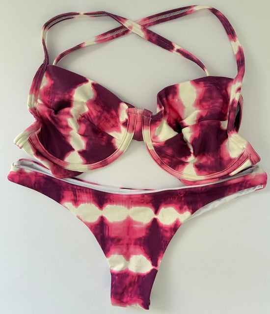 CONJUNTO BLANCO MORADO TALLA M