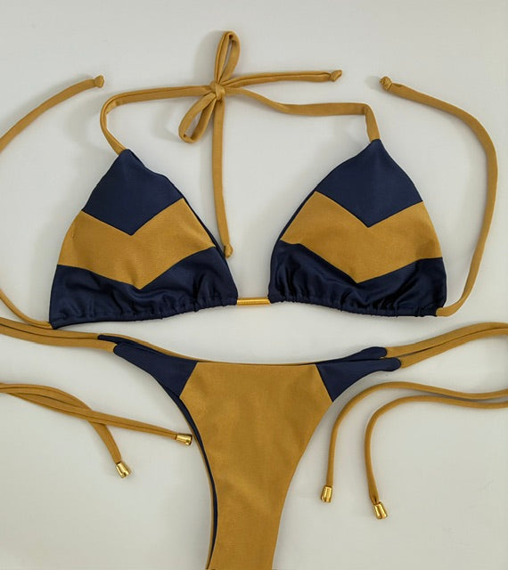 Conjunto Azul Dorado