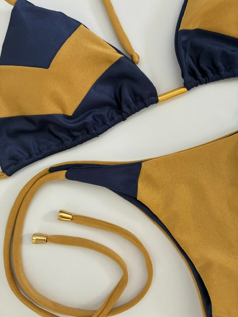 Conjunto Azul Dorado