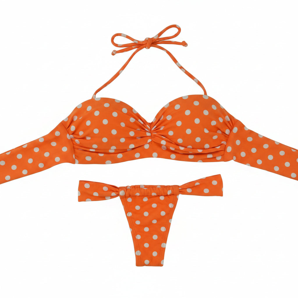 Conjunto Naranja Lunares