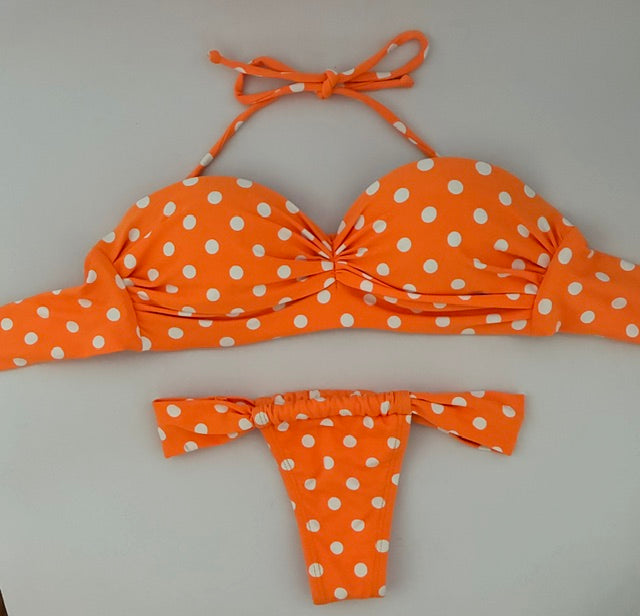 Conjunto Naranja Lunares