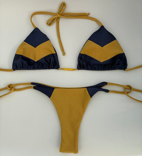 Conjunto Azul Dorado