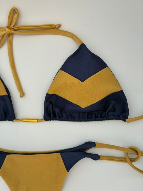 Conjunto Azul Dorado