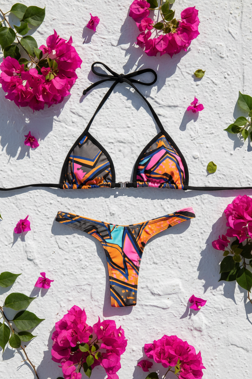 Conjunto Selva Dorada - Editorial overhead muro blanco flores rosas