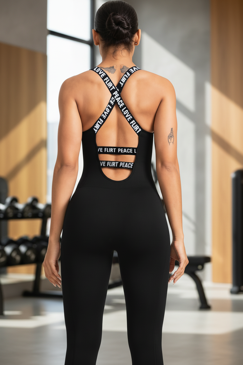 Pose fitness editorial con mancuerna